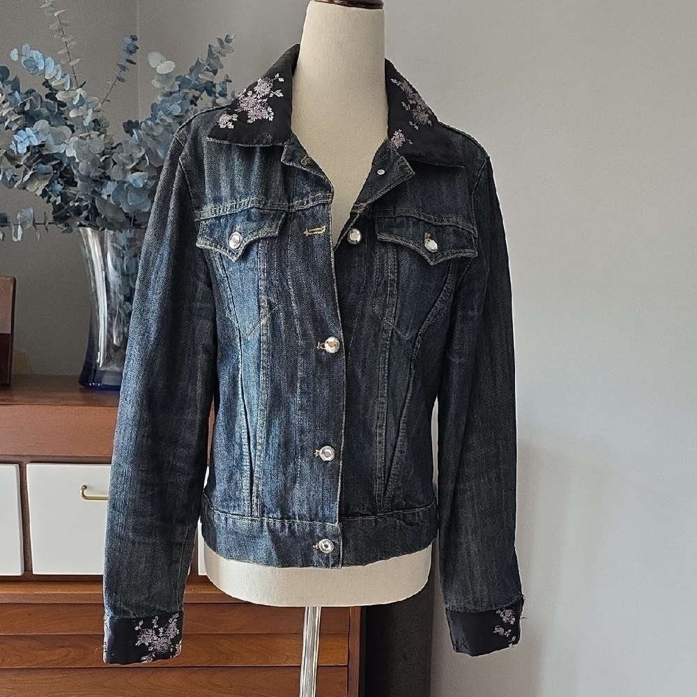 Joluka Embellishes Denim Jacket. Size Medium